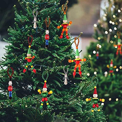 Tieshankao 16PCS Christmas Crafts DIY Beads Ornaments Kits for Adults Include Nutcracker, Angel, Elf, Tree - Xmas Holiday Toys Gifts Stocking Stuffers Decor Party Decorations Supplies(Need Assembly) - Image 2