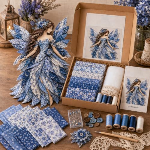 WGOHNUAHA Fairy Patchwork DIY Kit, DIY Flower Fairies Patchwork Sewing Kit - Image 2