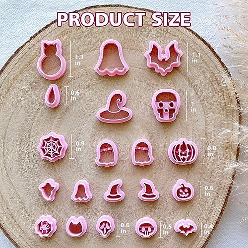 KEOKER Halloween Polymer Clay Cutters, Clay cutters for Halloween Earrings Making, 20 Shapes Halloween Clay Earrings Cutters, Pumpkin Clay Cutters For Polymer Clay Jewelry (ALL 1) - Image 4