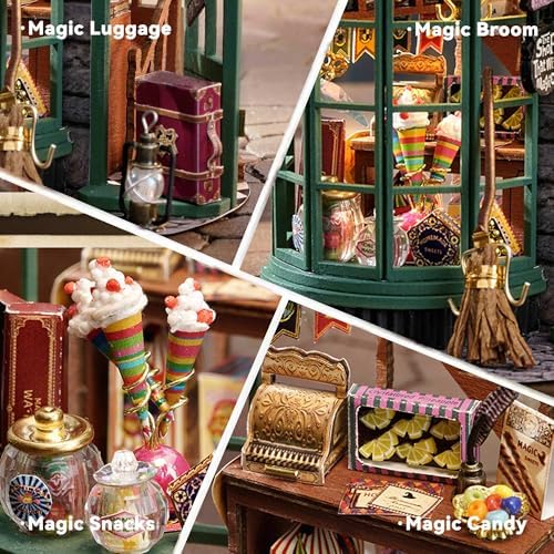 Flever Dollhouse Miniature DIY House Kit Creative Room Dream Bottle Series with Furniture for Romantic Valentine's Gift (Magical Shop) - Image 3