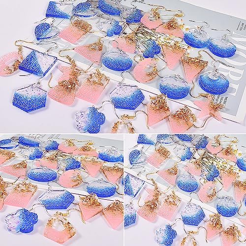 Attuslla 2 PCS Resin Earring Molds Pendant Resin Molds Silicone Jewelry Silicone Resin Molds Making Kits with Ear Hooks, Jump Rings for DIY Earrings, Necklace, Pendant Craft Supplies - Image 6