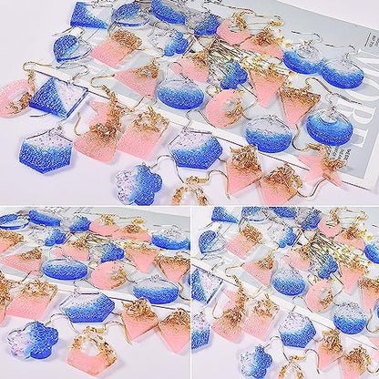 Attuslla 2 PCS Resin Earring Molds Pendant Resin Molds Silicone Jewelry Silicone Resin Molds Making Kits with Ear Hooks, Jump Rings for DIY Earrings, Necklace, Pendant Craft Supplies - Image 6