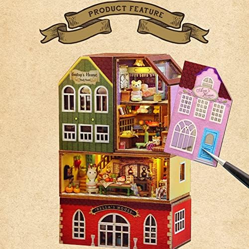Mini 3D Wooden Doll House Craft Model with LED,DIY Miniature and Furniture Dollhouse Kit,Creative Room Idea for Valentine's Day Birthday Gift (Harry's Kitchen) - Image 4