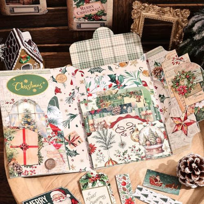 Vintage Christmas Scrapbooking Kit - 35 Large Material Paper for Journals - Image 4
