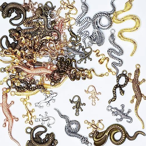 stino 100g Metal Pendant Charms for Jewelry Making, Bulk Silver & Gold Plated Charms for Braclet Necklace Crafts, Animal Plant Flower Pet and so on by stino