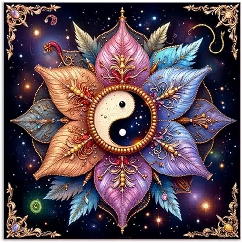 CRZMODE YinYan Paint by Numbers Kit for Adults,YinYan Paint by Numbers for Adults, Acrylic Painting Crafts for Home Decor Gift (16x16inch) by Unknown