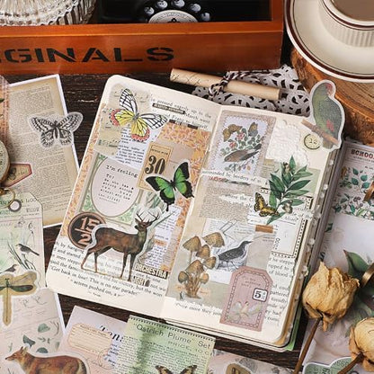BLEDS 200PCS Vintage Journaling Supplies Pack, Scrapbook Stickers Kit & Aesthetic Journaling Paper for Junk Journals Craft Tags Cards Collage Notebook Planner Ephemera, BS-Scrapbooking-200 - Image 4
