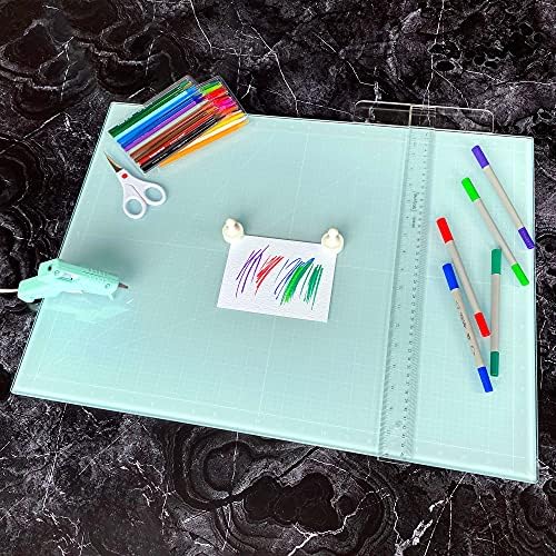 Glass Craft Mat | Magnetic | Heat, Scratch, & Stain Resistant | Perfect for Mixed Media Artwork (Aqua, 18 x 24in) - Image 2