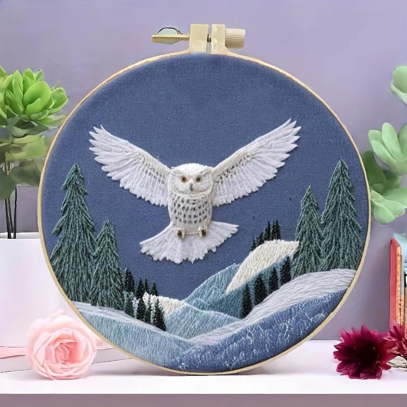 Huacan 1pc Owl Embroidery Kits for Adults Animal Home Decoration Modern Wall Stickers Cross Stitch Patterns - Image 4