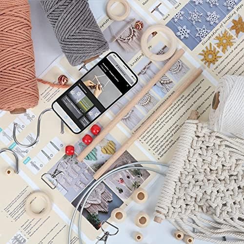 UHAPEER Macrame Kits for Adults Beginners with 656 Feet 3 mm Cotton Cord - Image 3