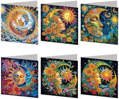 6PCS Moon Diamond Art Painting Greeting Cards Kit with Envelopes - 5D DIY Diamond Art Card Kits for Adults - Handcrafted Postcards for Birthday & Holiday by Unknown
