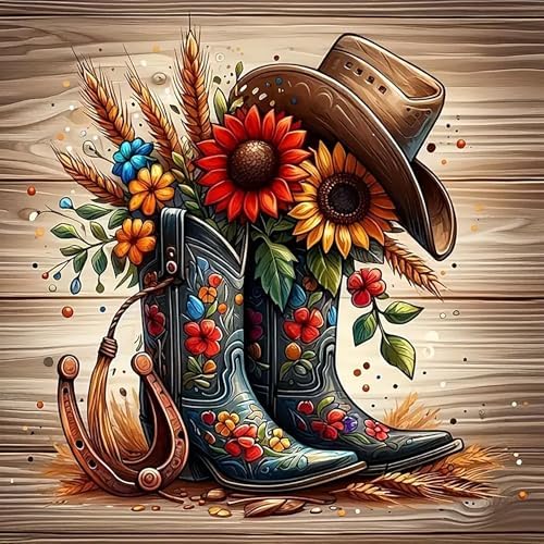 Diamond Art Kits for Adults, Boots Diamond Art Painting Kits for Adults by croshom