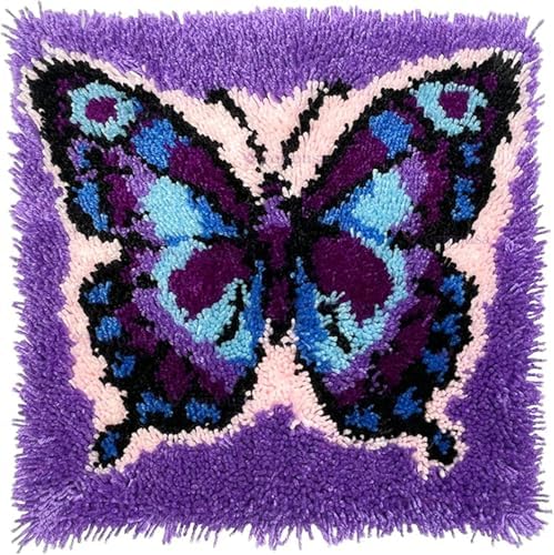 veirousa Butterfly Latch Hook Kits for Adults Beginners, Pre-Printed Canvas - Image 2