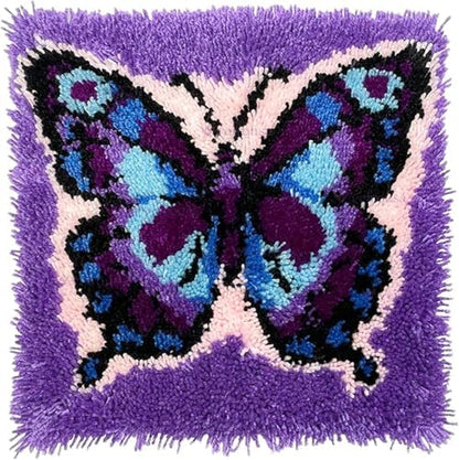 veirousa Butterfly Latch Hook Kits for Adults Beginners, Pre-Printed Canvas - Image 2