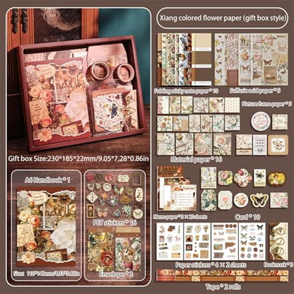 Vintage Floral Journal Supplies & Scrapbook Kit for Adults - Papers, Stickers, Ephemera for DIY Collage, Junk Journal and Art Projects-Brown - Image 2