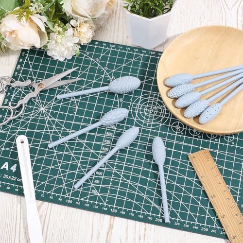 CRAFTYMELODY 9Pcs Texture Tool Sets for Clay Art Resin Modeling Tools Clay Texture Roller Oval Modeling Pattern Rollers Kit with Handles for Polymer Pottery Ceramics Sculpting Tools DIY Crafts - Image 5