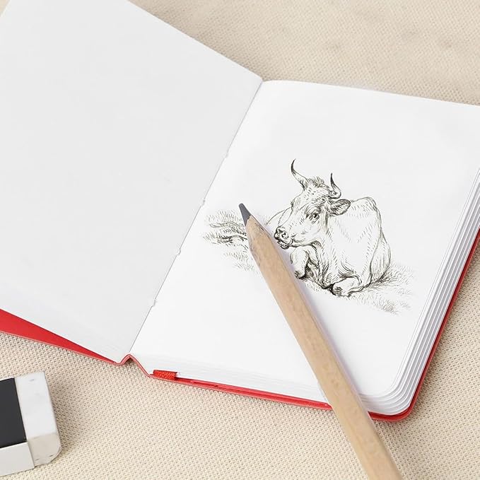 Pro Art Premier Sketch Book Travel 6"x 4" White 74lb Red 80 Sheets, Sketch Book, Sketchbook, Drawing Pad, Pad, Drawing Paper, Art Book, Paper, Sketchbook for