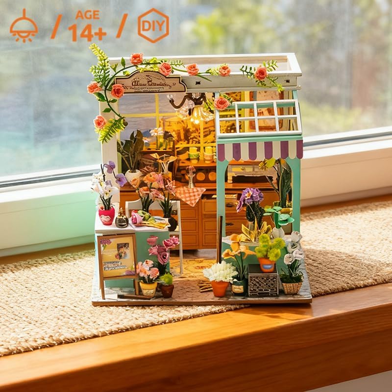 Miniature Dollhouse Kit, DIY Mini House Making Kit w/LED, Alice Garden - Image 5