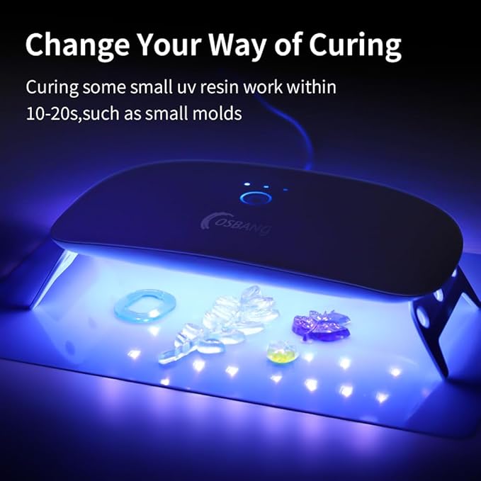 OSBANG UV Resin Kit with Light-250g, Clear Hard Type for Beginners and Professionals, UV Resin Kit for Jewelry Making, DIY Craft, Decor
