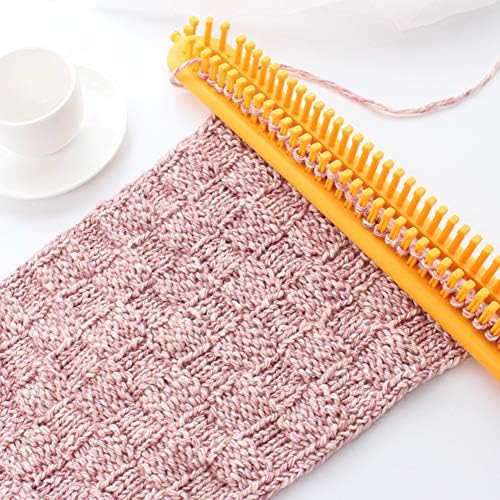 Knitting Loom Kit, Rectangle Weaving Looms Set with a Crochet Hook and Needle, Quick Scarf Hats Maker DIY Crocheting Handmade Craft Kit for Knitting Lovers Beginners(26cm,Red) - Image 6