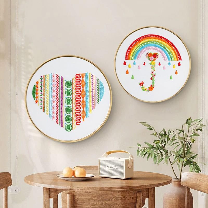 Konrisa Easy Embroidery Kit for Beginners Stamped Embroidery Starter Kit DIY Sewing Needlepoint Cross Stitch for Adults, Stitch Practice Kit 3 Embroidery Fabric Pattern - Image 6