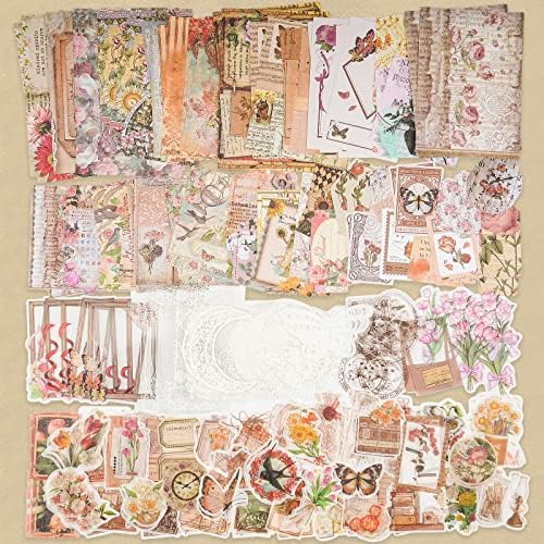 Knaid 200 Piece Vintage Ephemera Bundle - Paper & Sticker Kit for Junk Journaling, Scrapbooking, Planners, Bullet Journals, Collage, Decoupage - Cottagecore Themed - Pastel/Earthy Tones - Image 6
