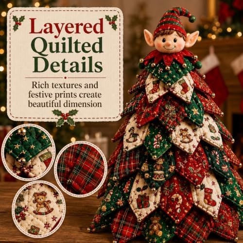 2026 New Christmas & Halloween DIY Quilted Fabric Tree Kit, 3D Layered Sewing Craft Set for Beginners, Christmas Tree Quilt Kit, Handmade Tabletop Holiday Decor, Gift for Craft Lover - Image 4