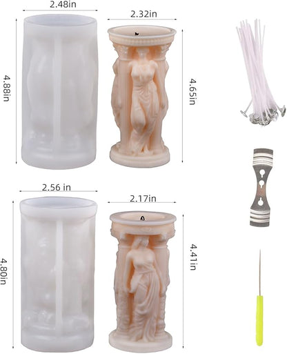 2Pack Athena Portrait Silicone Candle Molds Epoxy Resin Wax Mold Silicone Shapes Portrait Mold for Candle Craft Making Gift Furniture Decoration