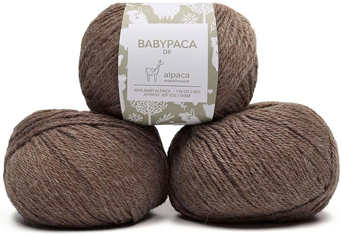 100% Baby Alpaca Yarn Wool Set of 3 Skeins (150 Grams) DK Weight - Made in Peru - Heavenly Soft and Perfect for Knitting and Crocheting (Sand, DK)