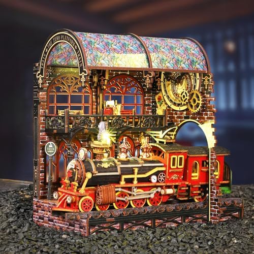 DIY Book Nook Kit, 3D Wooden Puzzle Miniature House Kit Adult, Station - Image 4