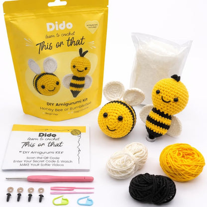 Crochet Kit for Beginners – DIY Amigurumi Kits (Bees, Yellow And Black) by Unknown