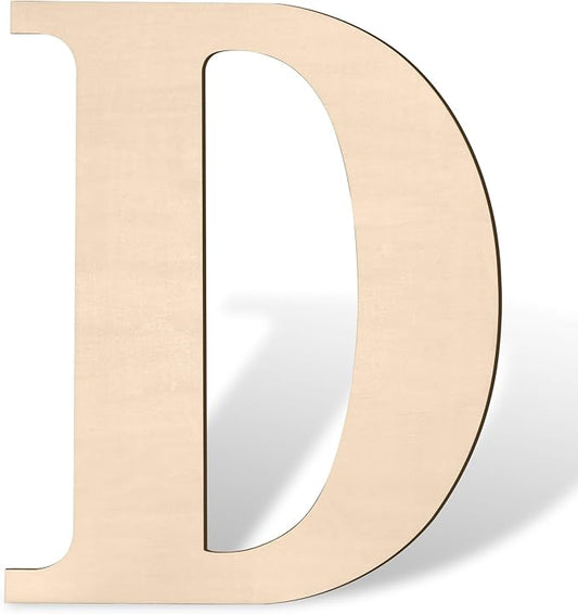 Large Wooden Letters 17 inch, Big Wood Letter D for Wall Decor, Unfinished Blank Wooden Alphabet Letters for Crafts, Giant Name Sign, Rustic Wedding, Christmas Home Decoration, Baby Shower