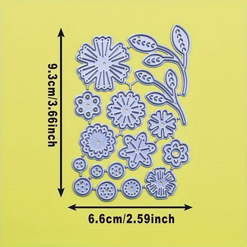 Lapoo Flowers Cutting Die for Scrapbooking - Durable Metal Cutting Die for DIY Scrapbook Photo Album Decorative Paper Card, Metal Card Making Supplies (Colorful Small Flowers 3.7 x 2.6 in) - Image 3