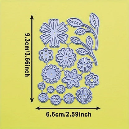 Lapoo Flowers Cutting Die for Scrapbooking - Durable Metal Cutting Die for DIY Scrapbook Photo Album Decorative Paper Card, Metal Card Making Supplies (Colorful Small Flowers 3.7 x 2.6 in) - Image 3