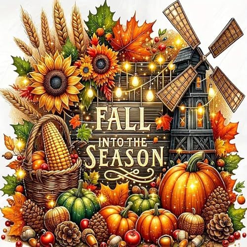 AIBOERL Paint by Numbers Kit for Adults Beginner,Fall Pumpkin, 12X16In by AIBOERL