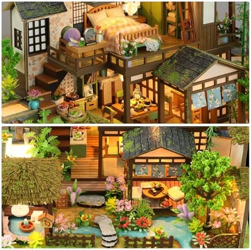 Dollhouse Kit, DIY Miniature House Kit w/LED for Adult, Courtyard - Image 5