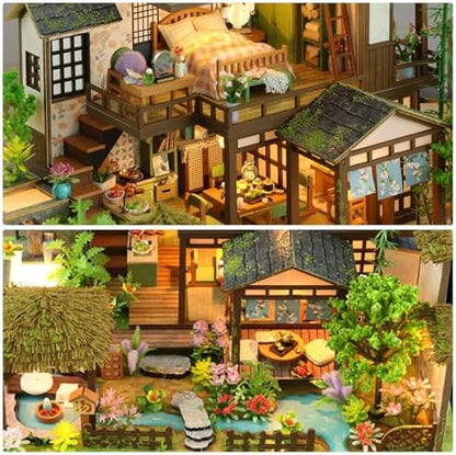 Dollhouse Kit, DIY Miniature House Kit w/LED for Adult, Courtyard - Image 5