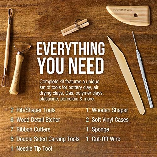 U.S. Art Supply Pottery & Clay Tools Sets (26-Piece) - 12 and 14-Piece Set - Image 4