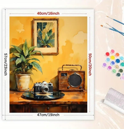 TAOPAOLAB Retro Radio Paint by Numbers Kit for Adults - DIY Vintage Radio and Camera Painting on Canvas 16x20 Inches, Acrylic Paint Set, Suitable for Beginners, Art for Home Decoration or Gifts - Image 2