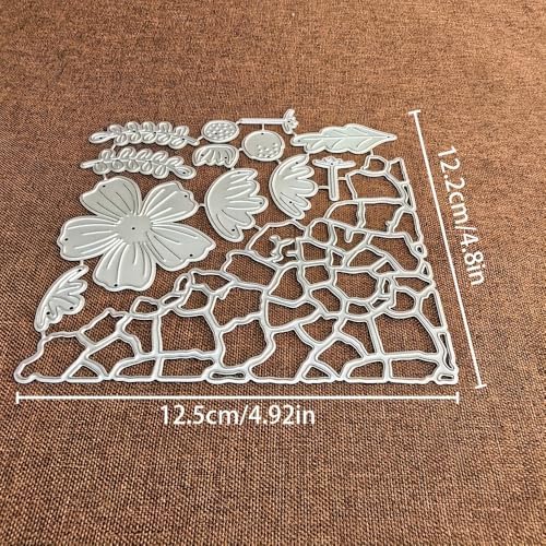 Lapoo Flowers Cutting Die for Scrapbooking - Durable Metal Cutting Die for DIY Scrapbook Photo Album Decorative Paper Card, Metal Card Making Supplies (Flowers and Border 4.9 x 4.8 in) - Image 2