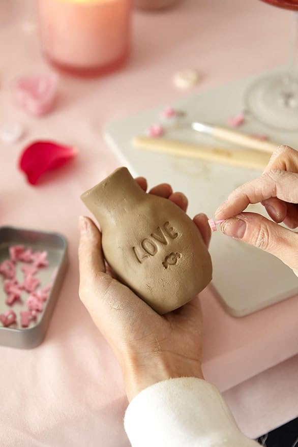 Pott'd Air Dry Clay for Adults Date Night Special Edition. Beginners Home Pottery Kit for Adults. DIY Craft Kit for Adults. Kit Includes: Air-Dry Clay, Tools, Paints, Brushes, Sealant, How-to-Guides