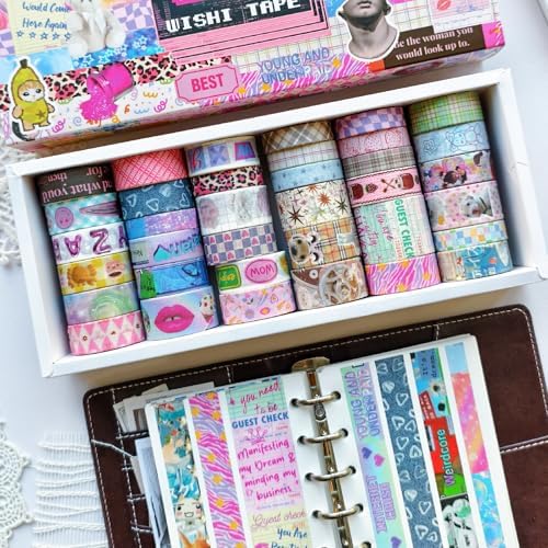 36 Rolls Vaporwave Aesthetic Washi Tape Set, Decorative Scrapbook Tape for Journaling, Bullet Journals, Planners, DIY Crafts and Gift Wrapping - Image 6