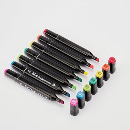 Hopesky 36 Colors Alcohol Markers - Dual Tip Permanent Art Markers Set for Coloring Drawing Painting, Fine and Chisel Tip Alcohol Based Pens with Storage Case for Adult Artists