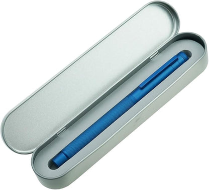 Asvine Blue Forest Fountain Pen Fude Pen Bent Nib, Classic Design with Converter and Metal Pen Case, The Light of Hope Serise