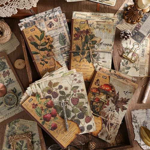 Vintage Botanical Scrapbook Paper, 120 Sheets by Unknown