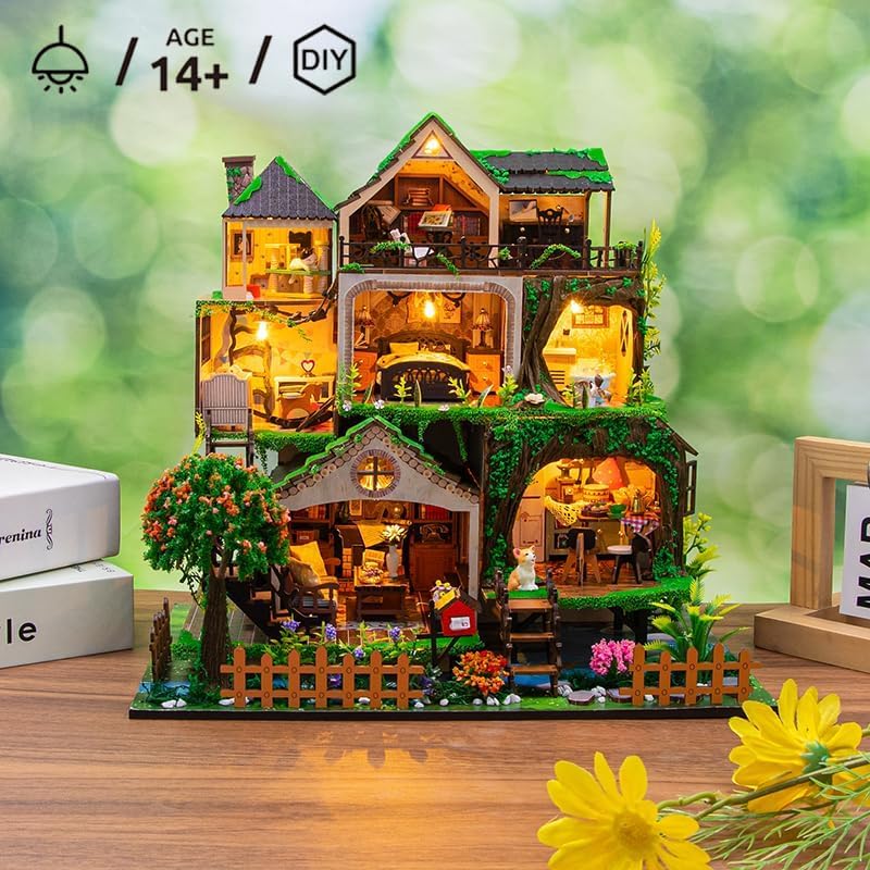 DIY Miniature House Kit, Dollhouse Kit to Build for Adults, Forest Treehouse - Image 5