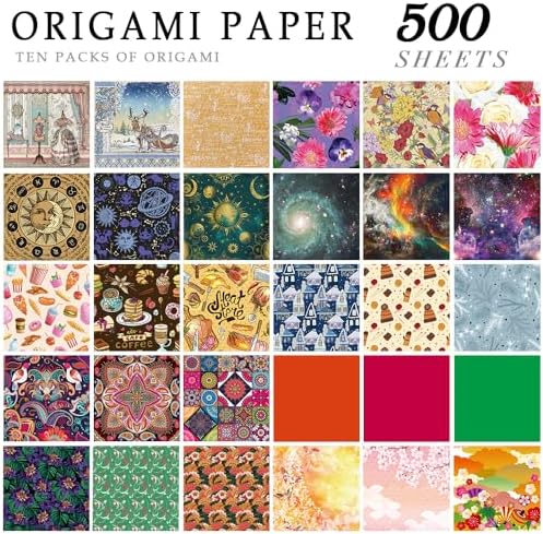 10 Different Packs Full Collection Origami Paper, 6-Inch Double Sided Color - Image 2