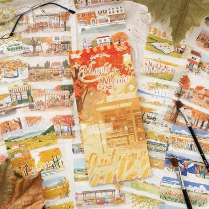 Fall Scenery Sticker Book, PET & Washi Stickers for Journaling - Image 2