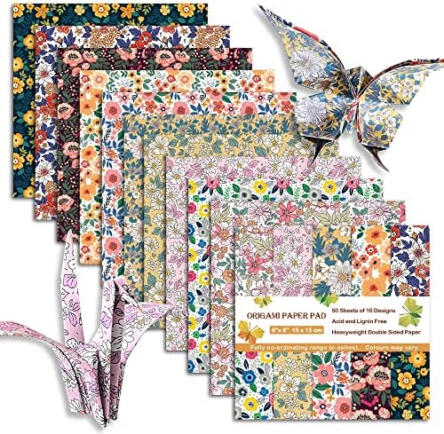 Origami Paper 6x6" Double Sided 50 Sheets 10 Colors Origami Kit,Craft Paper by Mifuner