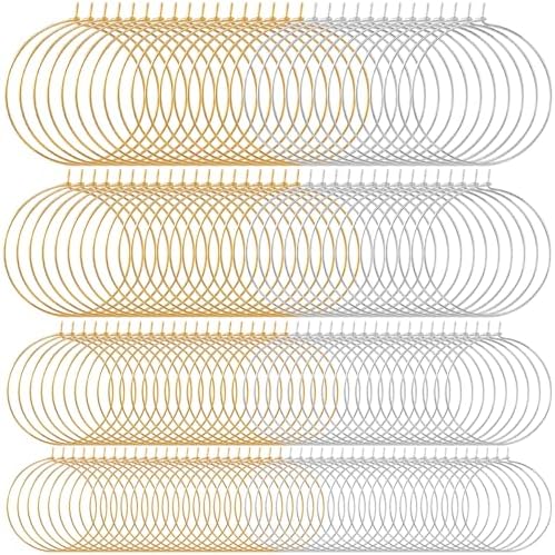 OIIKI 280PCS Earring Beading Hoops, 4 Sizes Gold/Silver Plated Findings by OIIKI